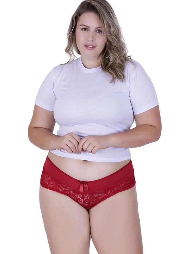 Calcinha Graca Plus Size Microfibra Concept Lingerie Vermelho Vermelho Concept Lingerie