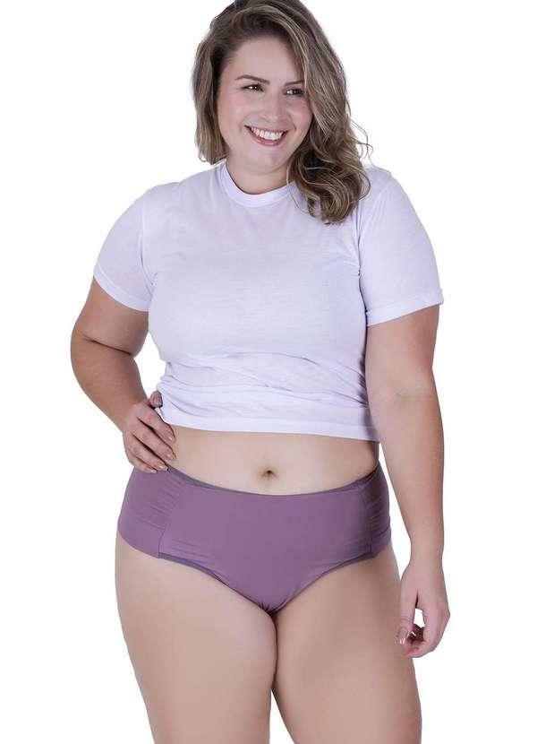 Calcinha Princesa Plus Size Microfibra Concept Lingerie Satim Roxo