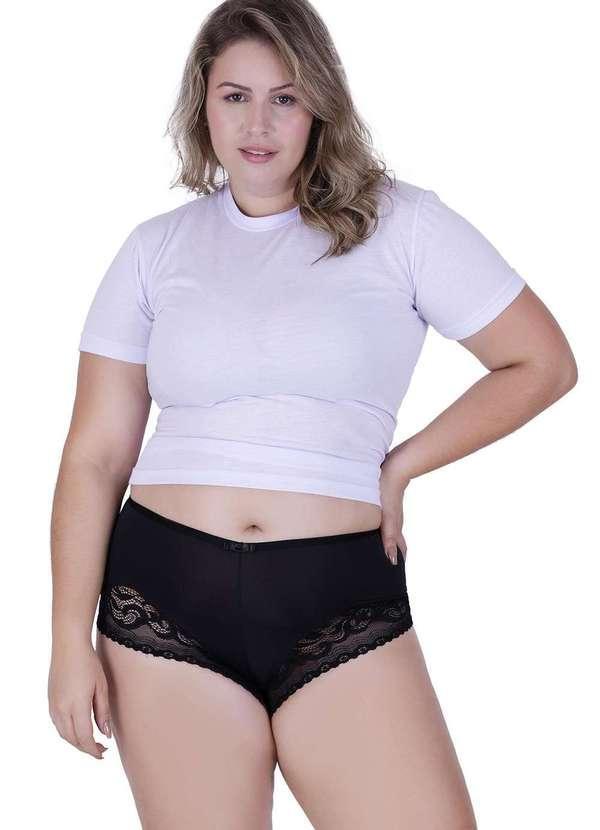 Calcinha Queridinha Plus Size Microfibra Concept Lingerie Preto Preto