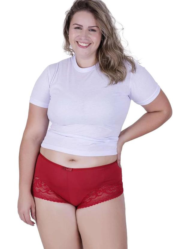 Calcinha Queridinha Plus Size Microfibra Concept Lingerie Rubi Vermelho Concept Lingerie