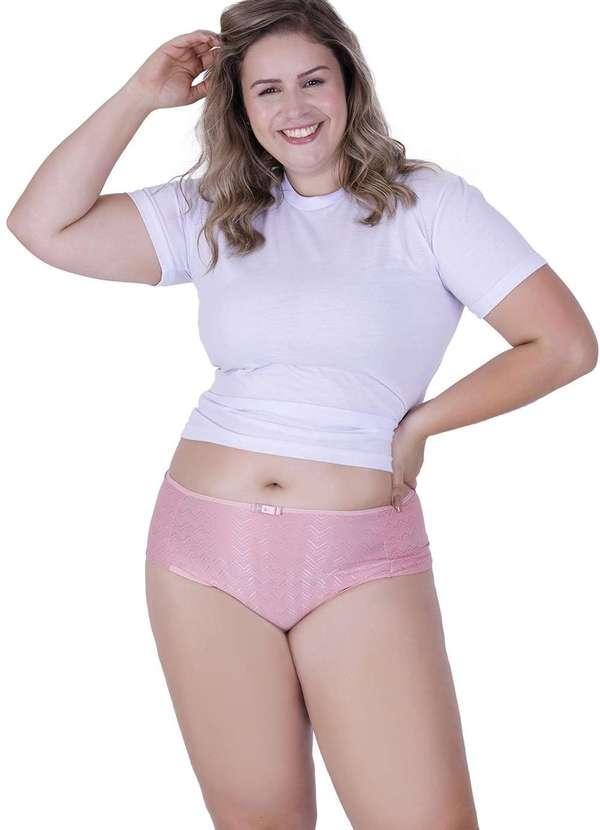 Calcinha Serena Plus Size Microfibra Concept Lingerie Rosa Rosa