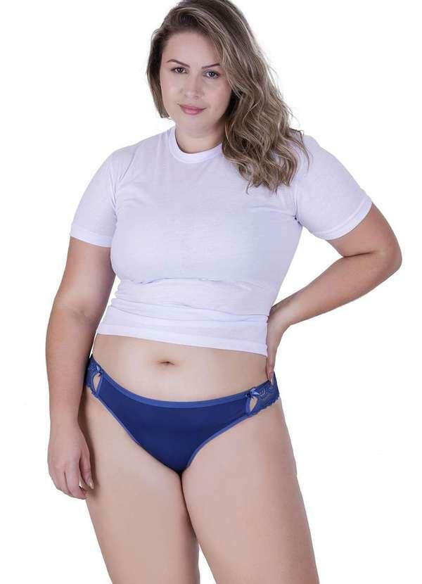 Calcinha Vaidosa Plus Size Microfibra Concept Lingerie Azul Azul Concept Lingerie