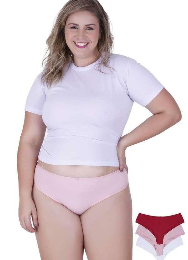 Kit Calcinhas Casual Plus Size Microfibra Concept Lingerie Multicores