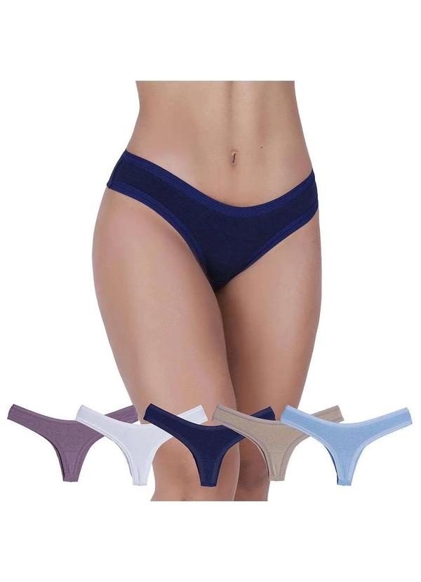 Kit 5 Calcinhas Docinho Algodao Concept Lingerie Multicores Concept Lingerie