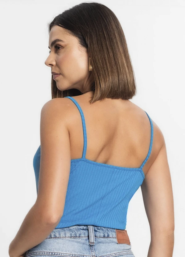 Rovitex - Blusa Básica de Alça Feminina Rovitex Azul 2