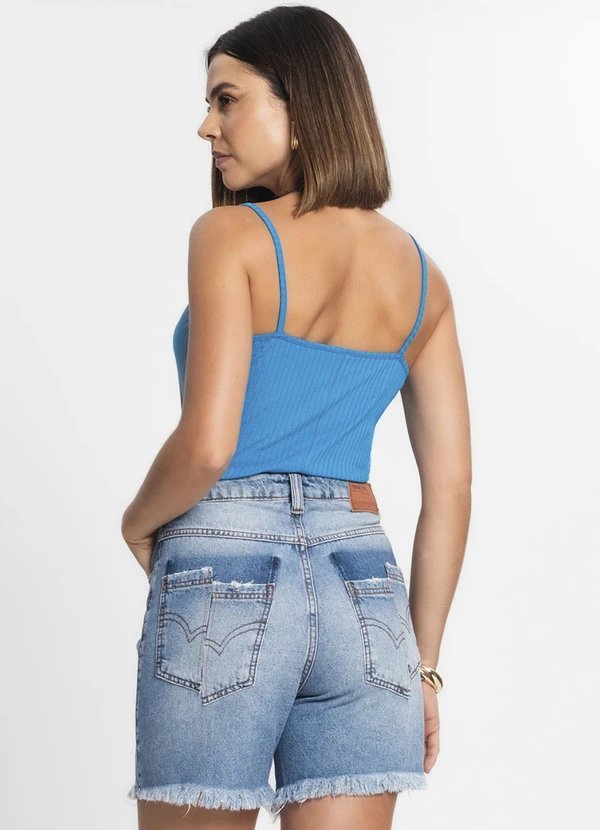 Rovitex - Blusa Básica de Alça Feminina Rovitex Azul 4