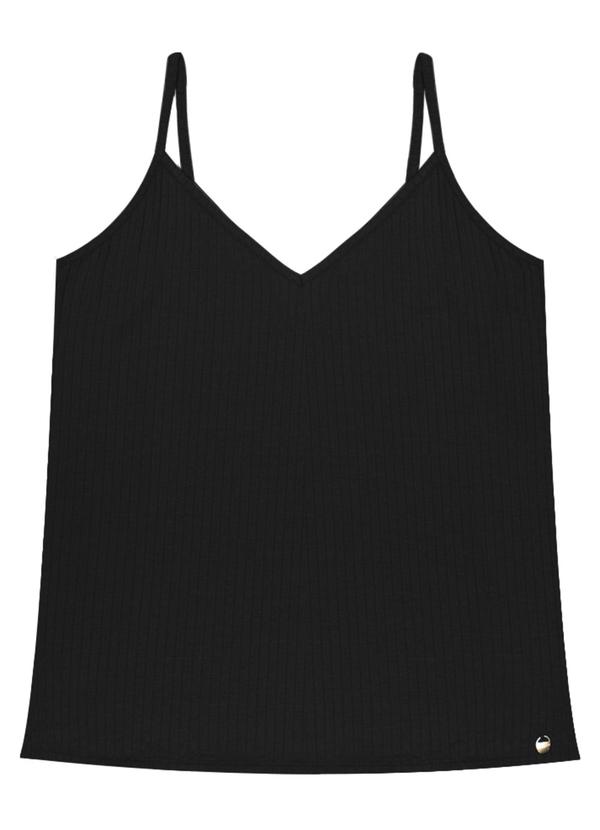 Rovitex - Blusa Básica de Alça Feminina Preto 4