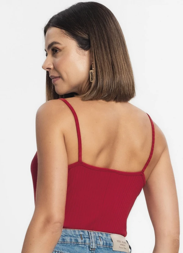 Rovitex - Blusa Básica de Alça Feminina Rovitex Vermelho 2