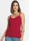 Rovitex - Blusa Básica de Alça Feminina Rovitex Branco - variação: Vermelho
