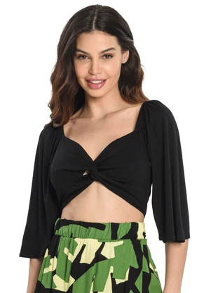 Rovitex - Blusa Cropped Feminina Nózinho Preto - ROVITEX
