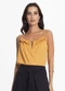 Rovitex - Blusa de Alça Feminina com Babado Roxo - variação: Marrom