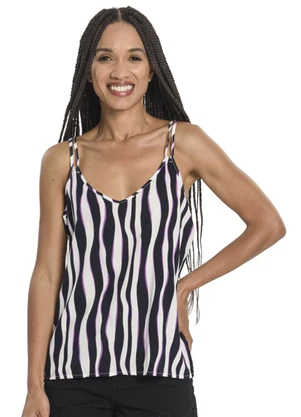 Rovitex - Blusa de Alça Feminina Estampada Azul - ROVITEX