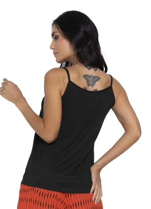 Rovitex - Blusa de Alça Semi Acabada Malha Delicate Preto - ROVITEX