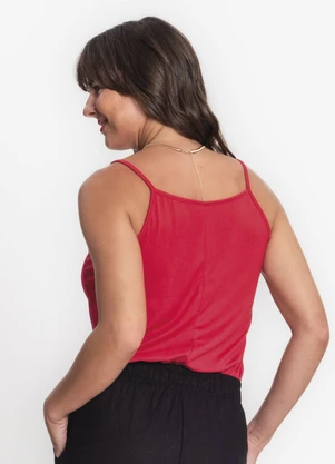 Rovitex - Blusa de Alça Semi Acabada Malha Delicate Vermelho - ROVITEX