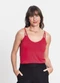 Rovitex - Blusa de Alça Semi Acabada Malha Delicate Preto - variação: Vermelho