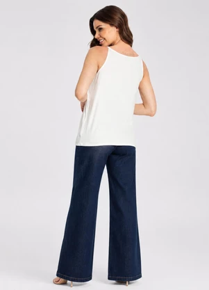 Rovitex - Blusa Feminina de Alça com Detalhe Bege - ROVITEX