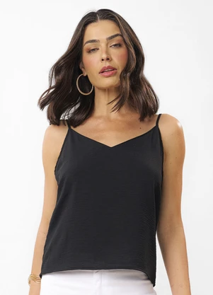 Rovitex - Blusa Feminina de Alça em Air Flow Básica Preto - ROVITEX
