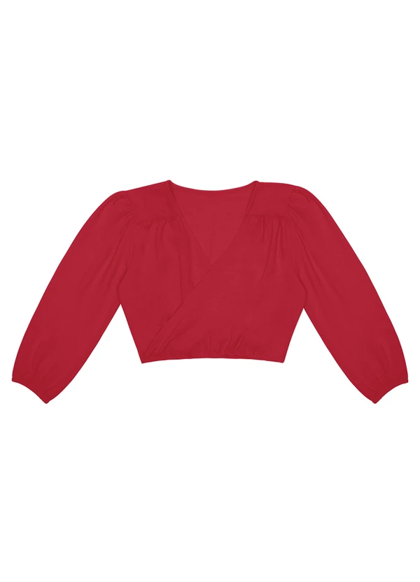 Rovitex - Blusa Feminina Manga 3/4 Rovitex Vermelho