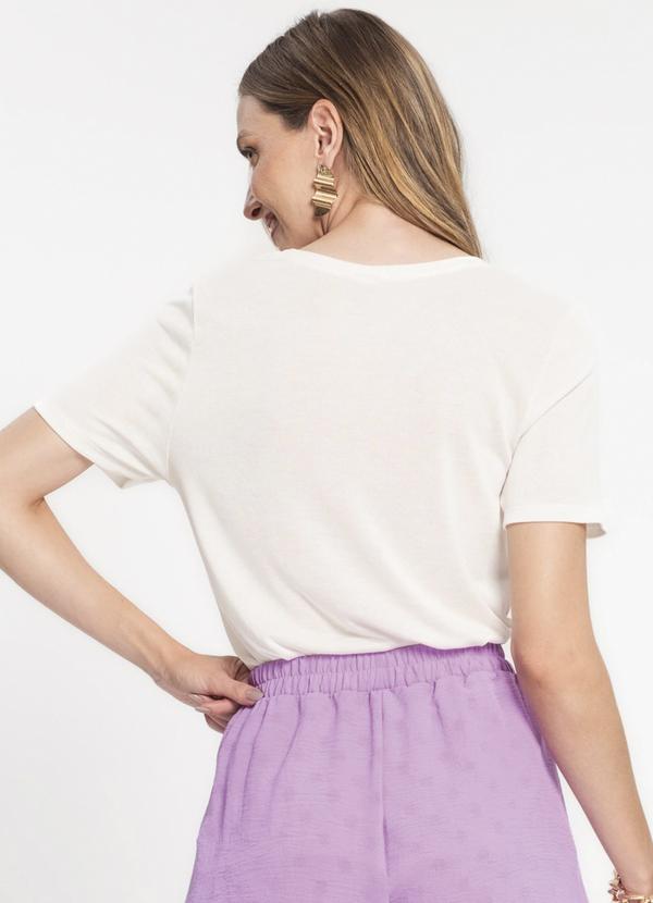 Rovitex - Blusa Feminina Manga Curta Rovitex Bege 2