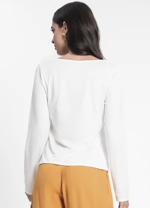 Rovitex - Blusa Feminina Manga Longa Bege - ROVITEX