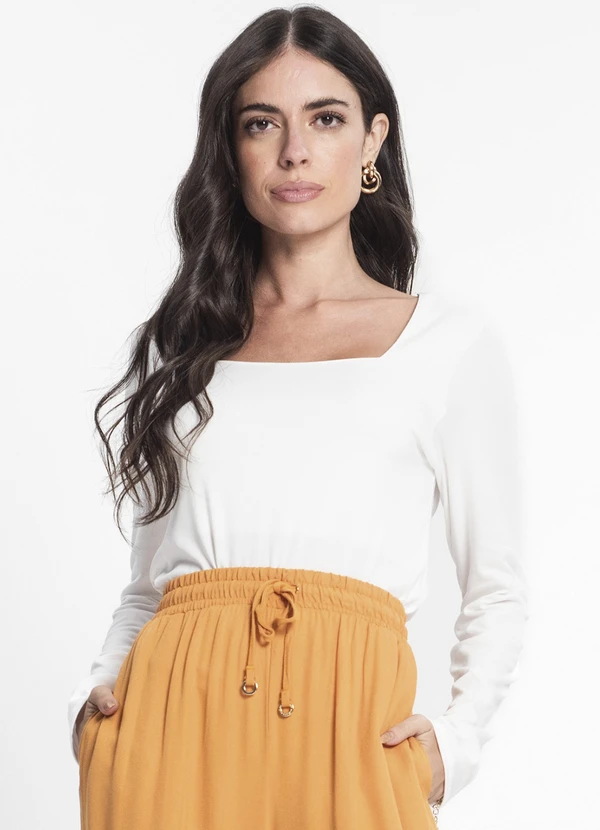 Rovitex - Blusa Feminina Manga Longa Rovitex Bege 1