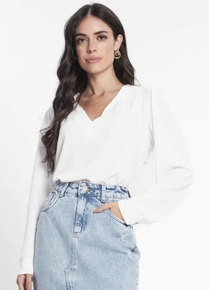 Rovitex - Blusa Feminina Manga Longa Bege - ROVITEX