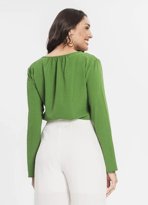 Rovitex - Blusa Feminina Manga Longa Verde - ROVITEX