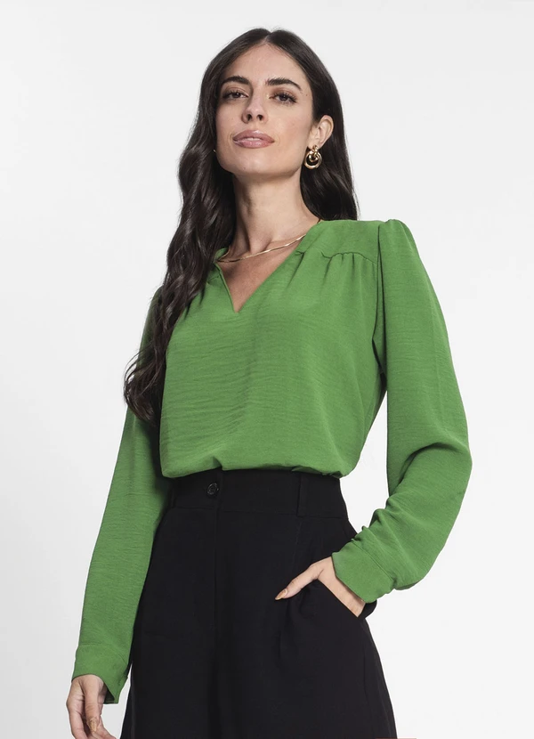 Rovitex - Blusa Feminina Manga Longa Verde
