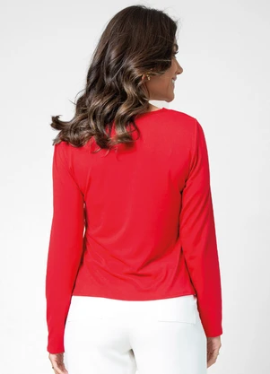 Rovitex - Blusa Feminina Manga Longa Vermelho - ROVITEX