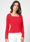 Rovitex - Blusa Feminina Manga Longa Bege - variação: Vermelho