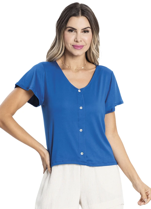 Rovitex - Camisa Feminina Azul