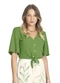 Rovitex - Camisa Feminina com Botões e Laço Verde - variação: Verde