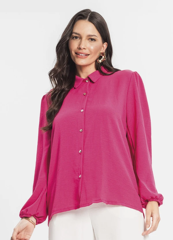 Rovitex - Camisa Feminina Manga Longa Rosa