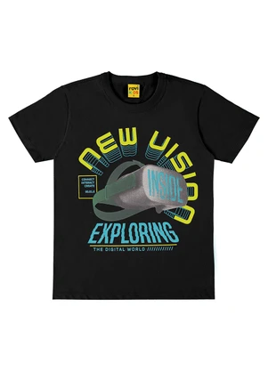 Rovi Kids - Camiseta Infantil em Meia Malha Preto - ROVI KIDS