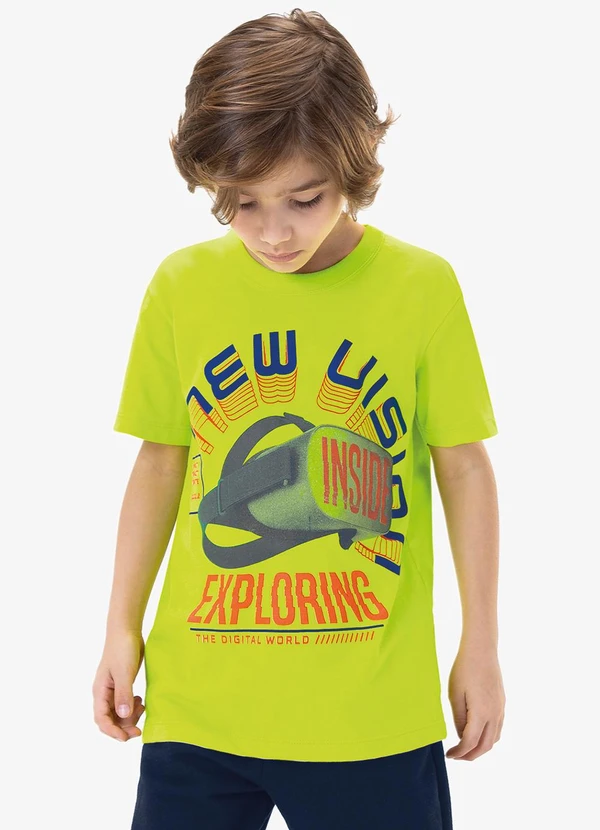 Rovi Kids - Camiseta Infantil em Meia Malha Verde
