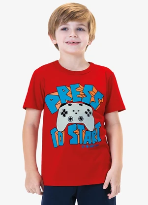 Rovi Kids - Camiseta Infantil Masculina Estampada Vermelho - ROVI KIDS