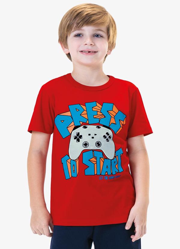 Rovi Kids - Camiseta Infantil Masculina Estampada Vermelho