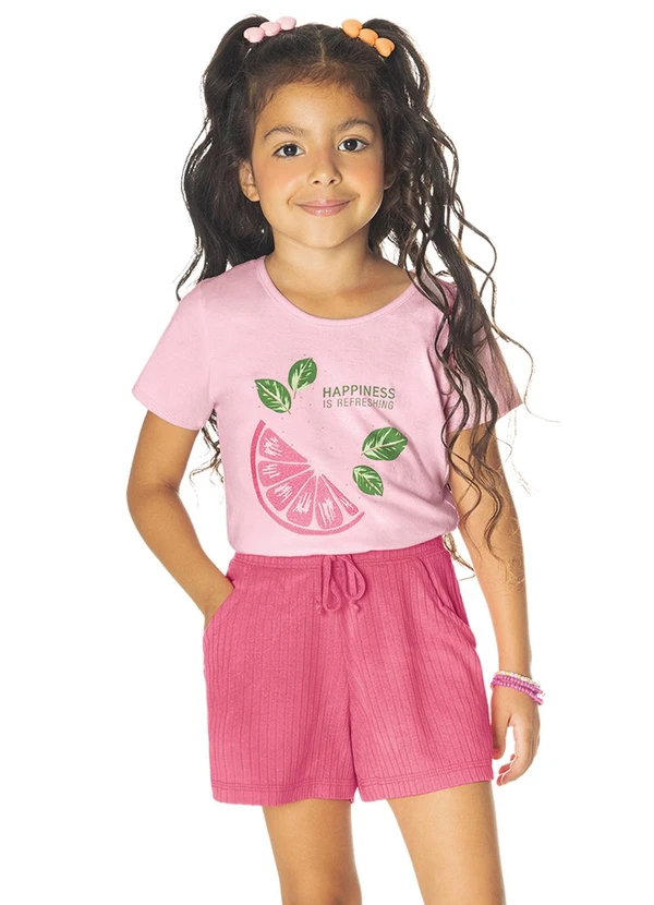 Rovi Kids - Conjunto Blusa com Shorts Rosa