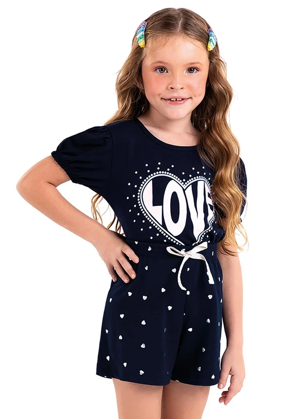 Rovi Kids - Conjunto Infantil Feminino Love Azul