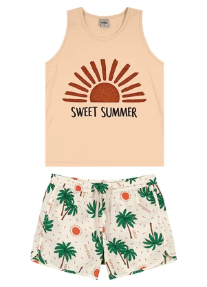 Rovi Kids - Conjunto Infantil Feminino Summer Bege - ROVI KIDS