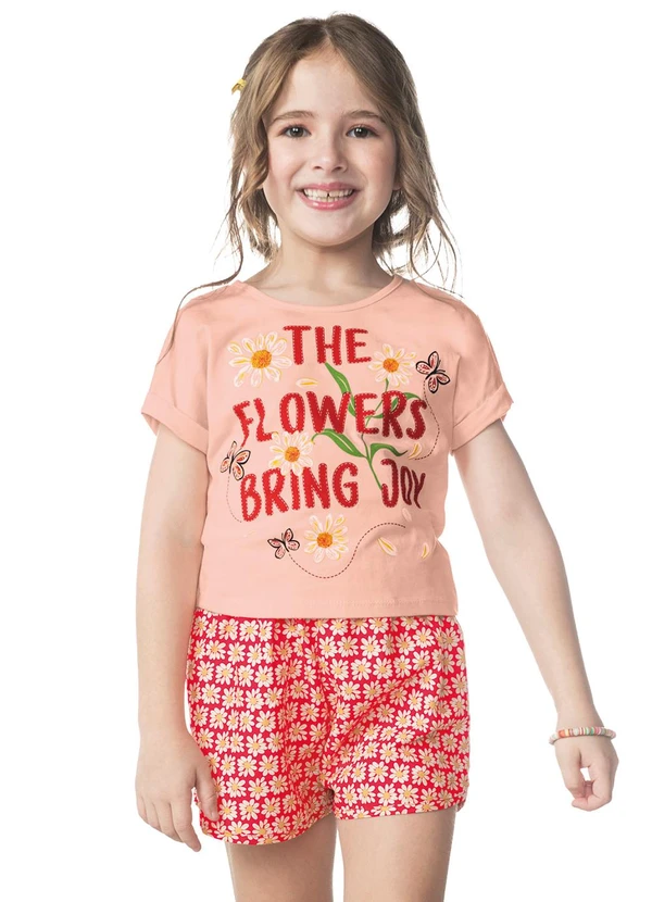 Rovi Kids - Conjunto Infantil Flowers Rosa
