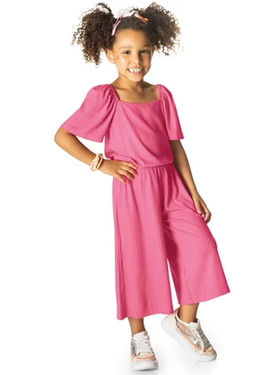 Rovi Kids - Macacão Canelado Infantil Pantarcourt Rosa - ROVI KIDS