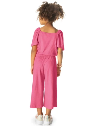 Rovi Kids - Macacão Canelado Infantil Pantarcourt Rosa - ROVI KIDS