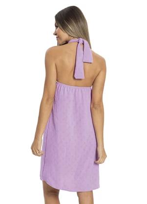 Rovitex - Vestido Midi Air Flow Poá Roxo - ROVITEX