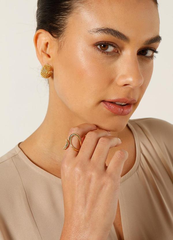 Principessa - Anel Ajustável Orgânico Brasil Dourado