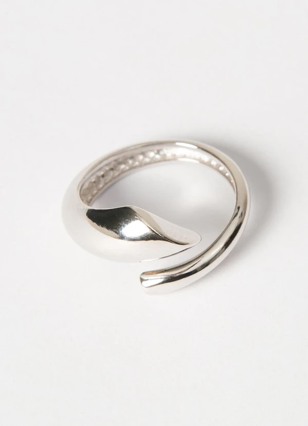 Principessa - Anel Ajustável Trapézio Ródio Branco México 2