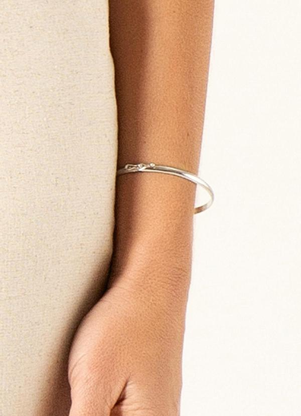 Principessa - Bracelete Liso em Banho de Ródio Branco Dinamarca 1