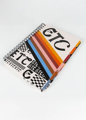 Farm Etc - Caderno Universitário Etc Tipográfico Preto - FARM ETC