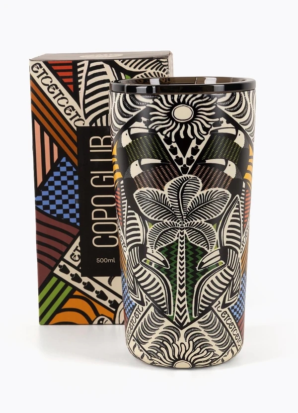 Farm Etc - Copo Glub Grafico Rolezin Tucano 500 Ml Off White