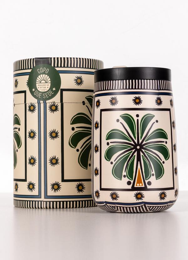 Farm Etc - Copo que Sede 450ml Jardim Tropical Off White